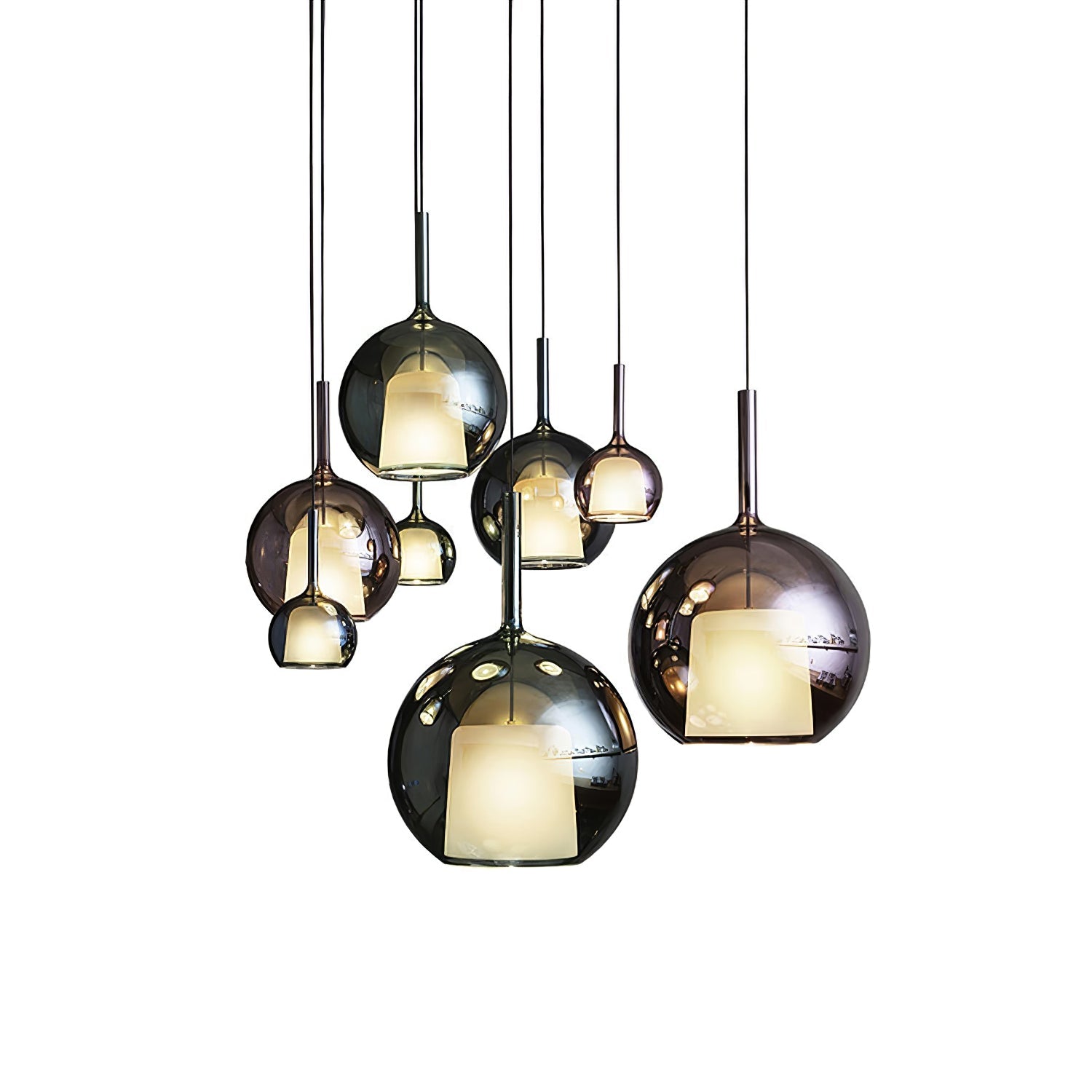 Lustra Suspension en Verre Fumé Rond - Neutralighting