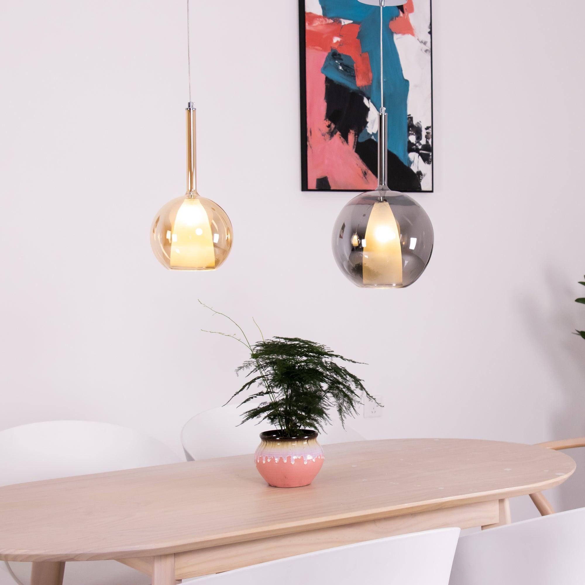 Lustra Suspension en Verre Fumé Rond - Neutralighting