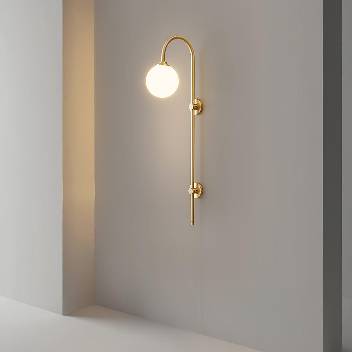 Nyvaris Applique Murale Minimaliste Laiton et Verre - Neutralighting