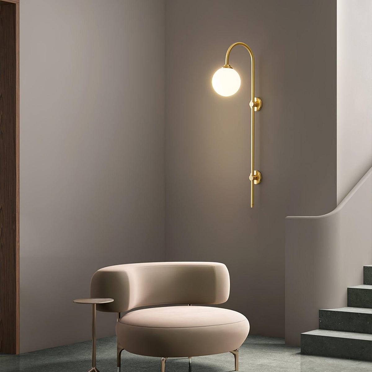 Nyvaris Applique Murale Minimaliste Laiton et Verre - Neutralighting
