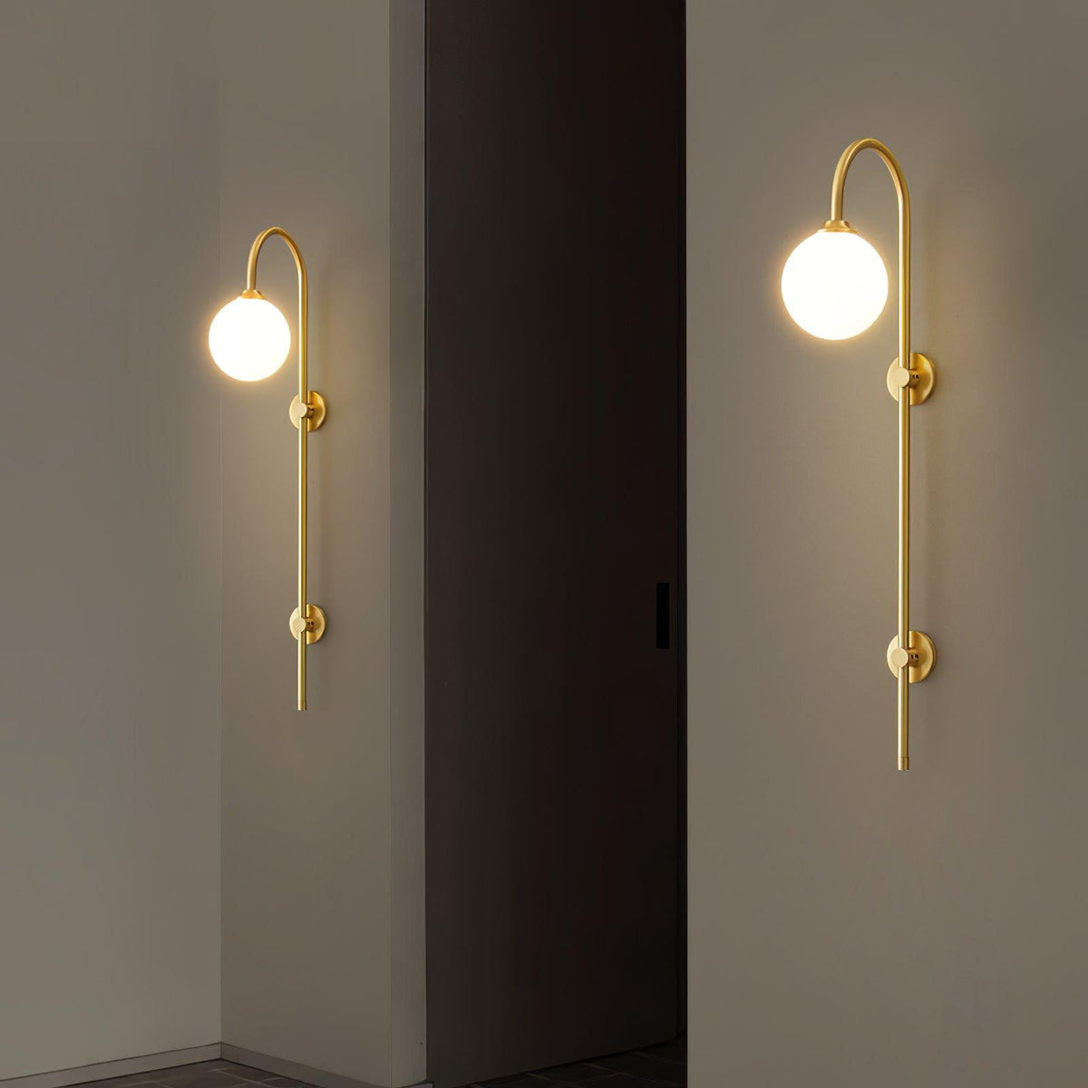 Nyvaris Applique Murale Minimaliste Laiton et Verre - Neutralighting