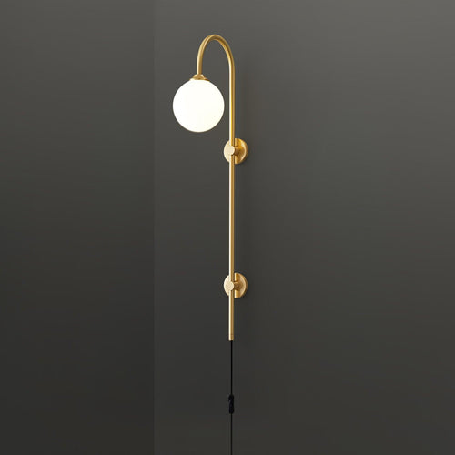 Evshaia Premium Elegance Globe Plug-in Brass Glass Sconce Wall lamp - Neutralighting