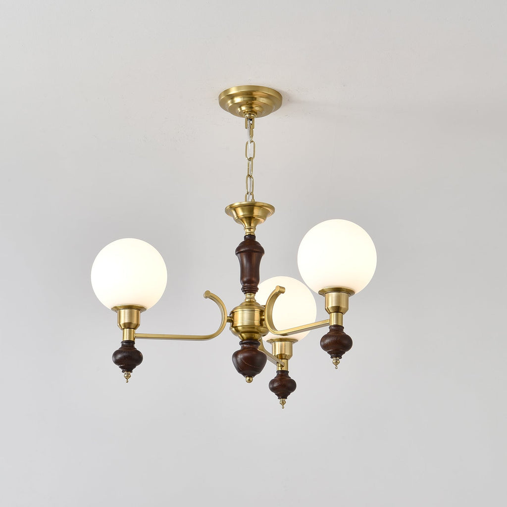 Lustra Chandelier Bois Laiton Globe Orb - Neutralighting