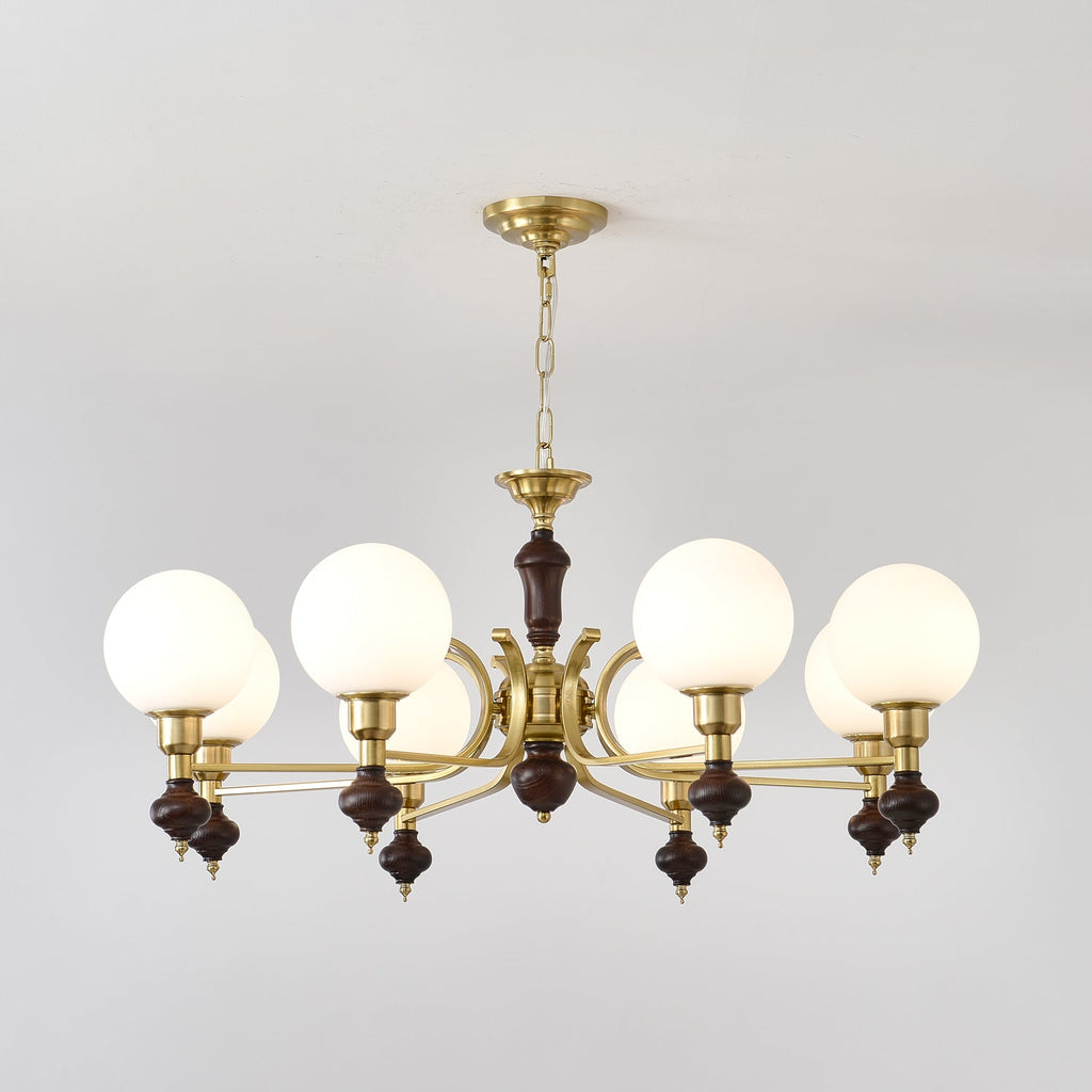 Lustra Chandelier Bois Laiton Globe Orb - Neutralighting