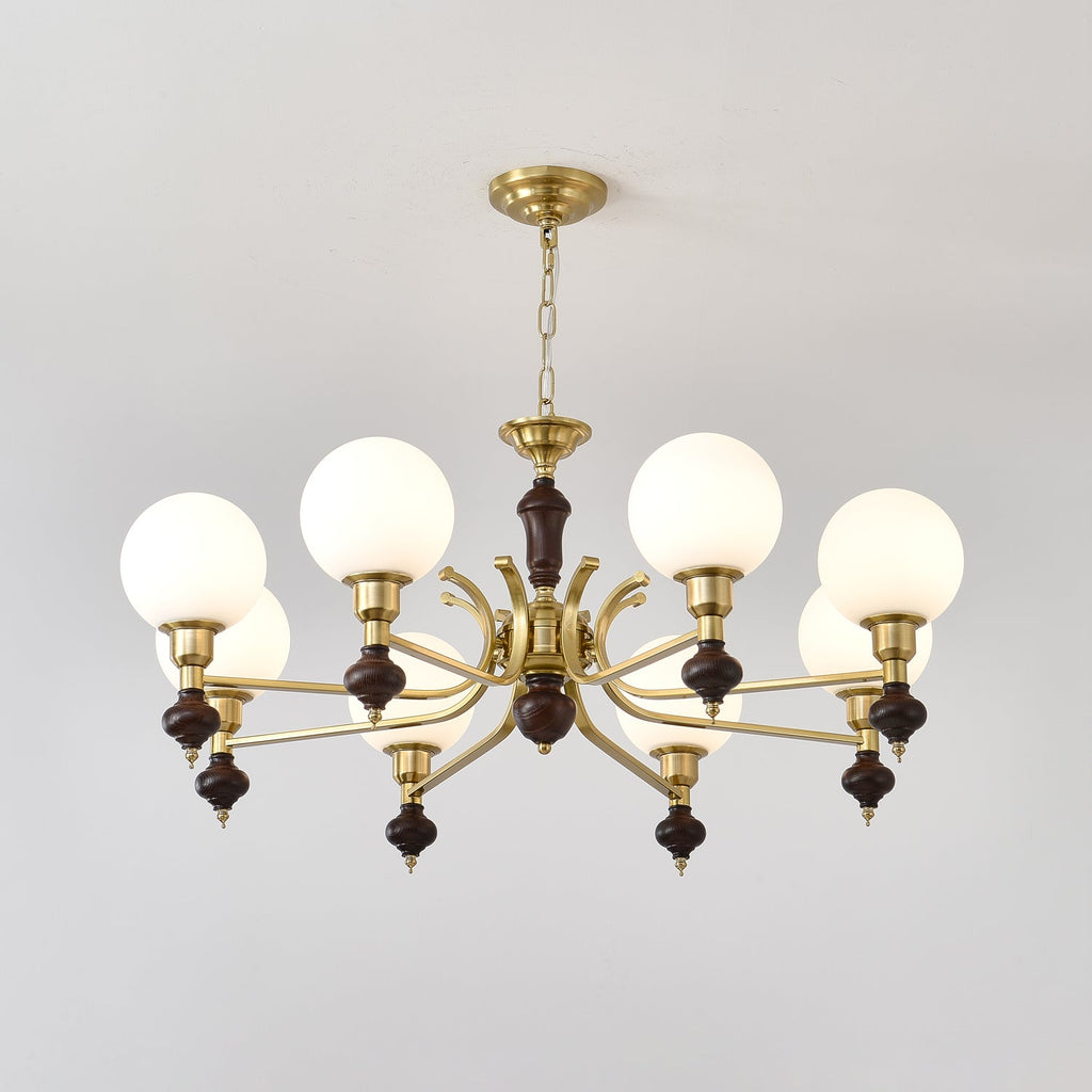 Lustra Chandelier Bois Laiton Globe Orb - Neutralighting