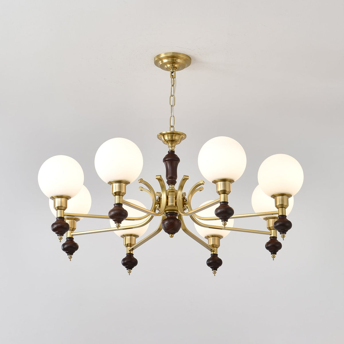 Lustra Chandelier Bois Laiton Globe Orb - Neutralighting