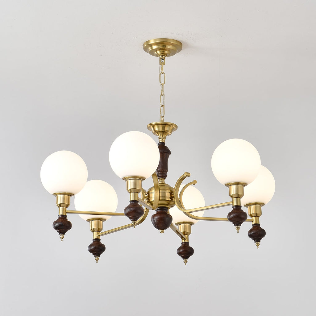 Lustra Chandelier Bois Laiton Globe Orb - Neutralighting