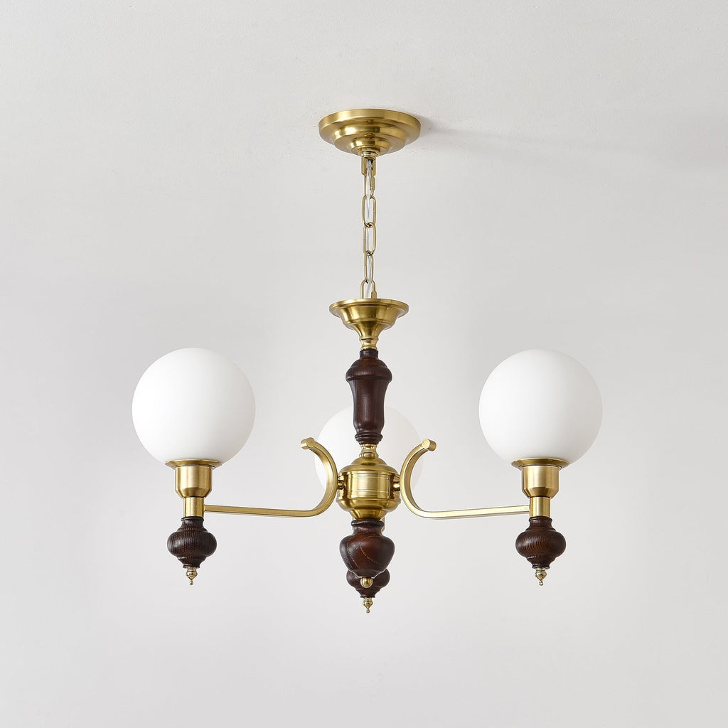Lustra Chandelier Bois Laiton Globe Orb - Neutralighting