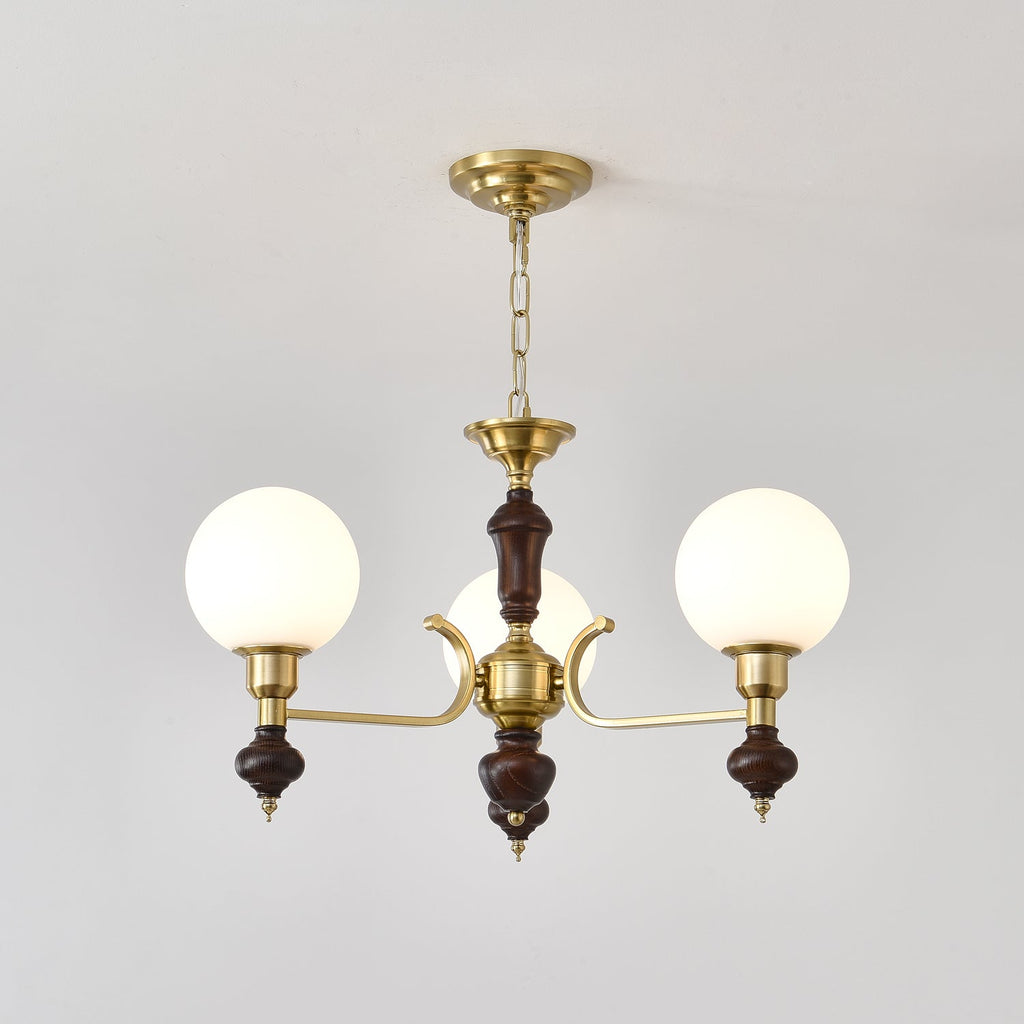 Lustra Chandelier Bois Laiton Globe Orb - Neutralighting