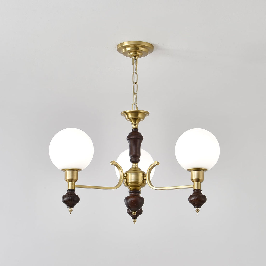 Lustra Chandelier Bois Laiton Globe Orb - Neutralighting