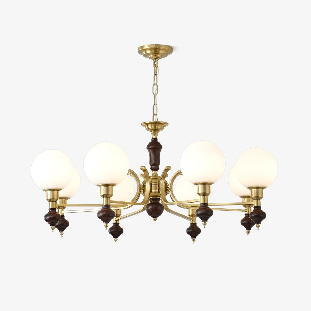 Lustra Chandelier Bois Laiton Globe Orb - Neutralighting