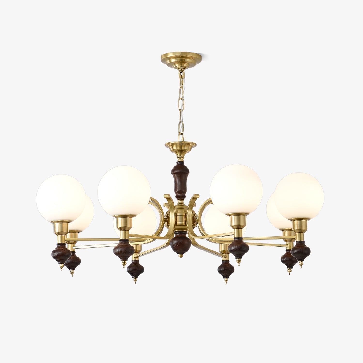 Lustra Chandelier Bois Laiton Globe Orb - Neutralighting