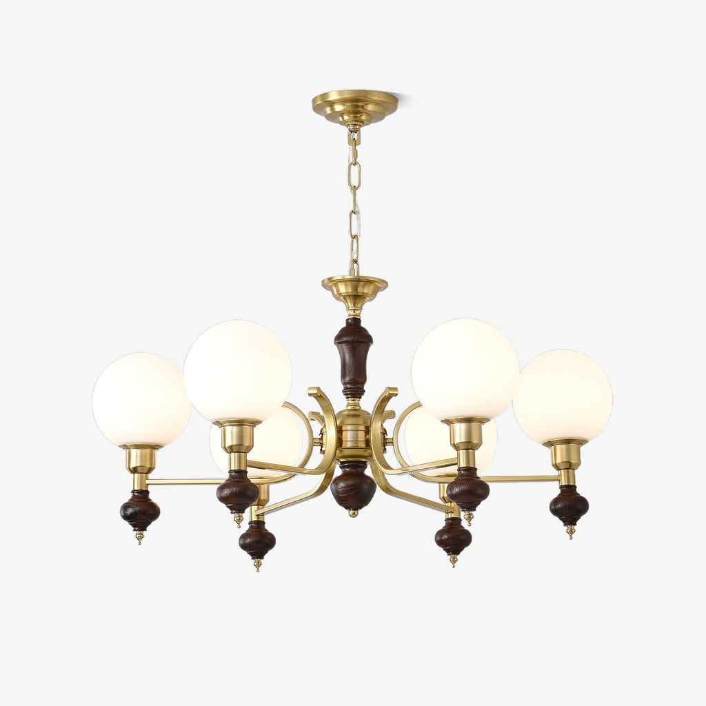 Lustra Chandelier Bois Laiton Globe Orb - Neutralighting