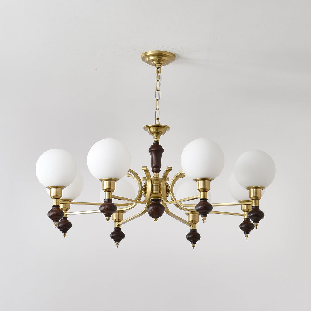 Lustra Chandelier Bois Laiton Globe Orb - Neutralighting