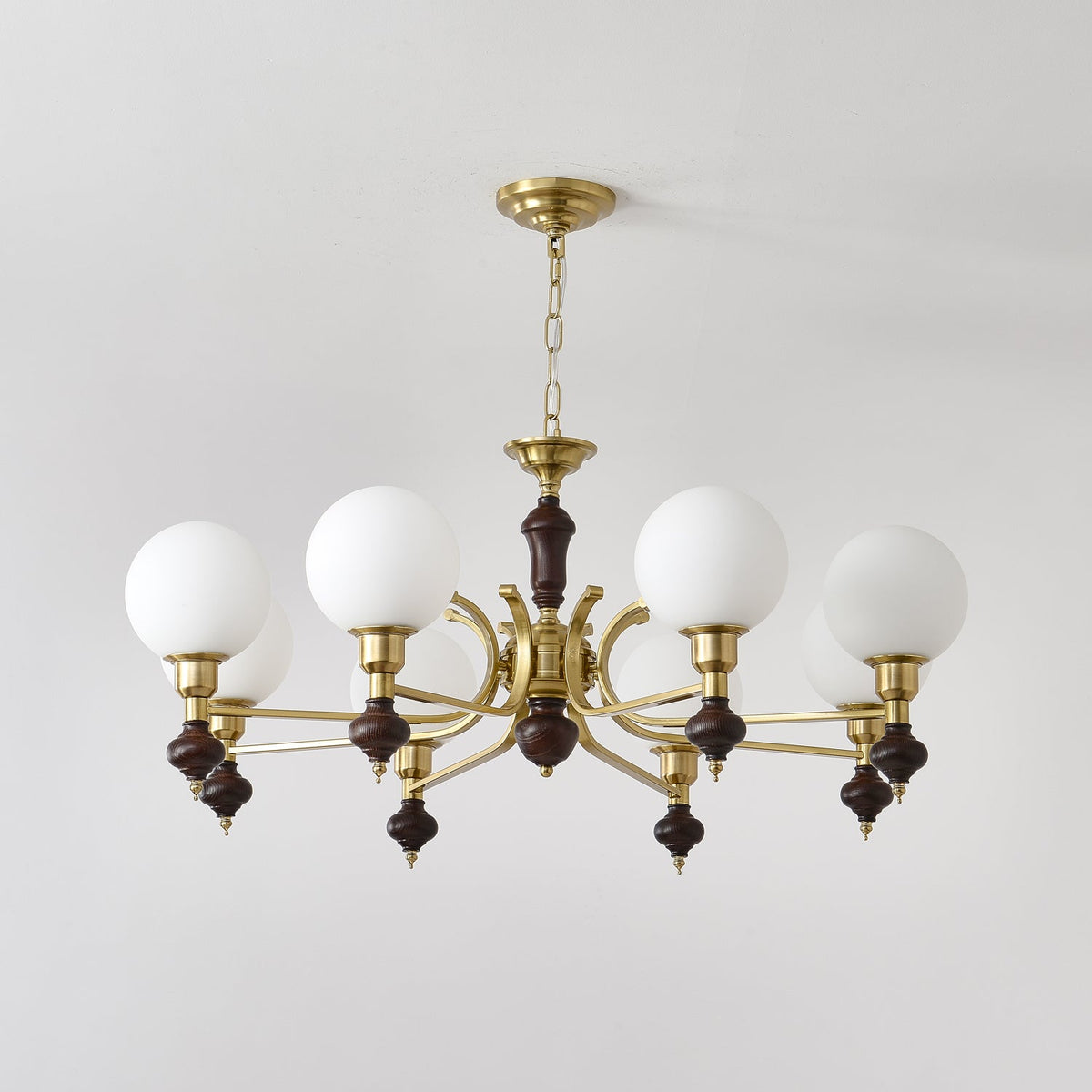 Lustra Chandelier Bois Laiton Globe Orb - Neutralighting