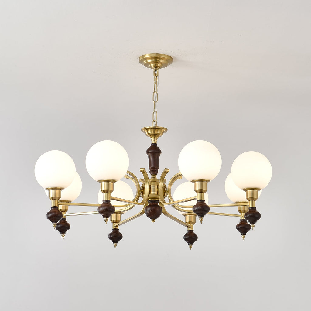 Lustra Chandelier Bois Laiton Globe Orb - Neutralighting