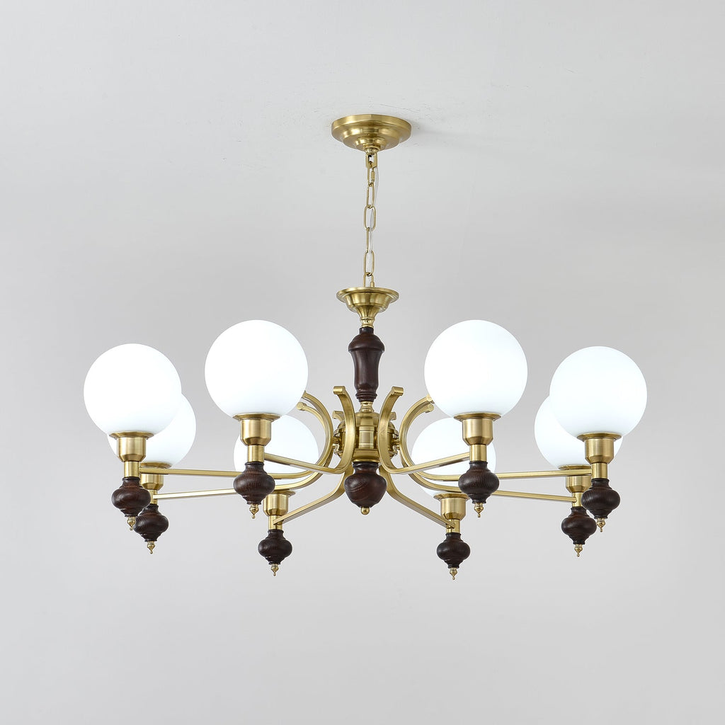 Lustra Chandelier Bois Laiton Globe Orb - Neutralighting