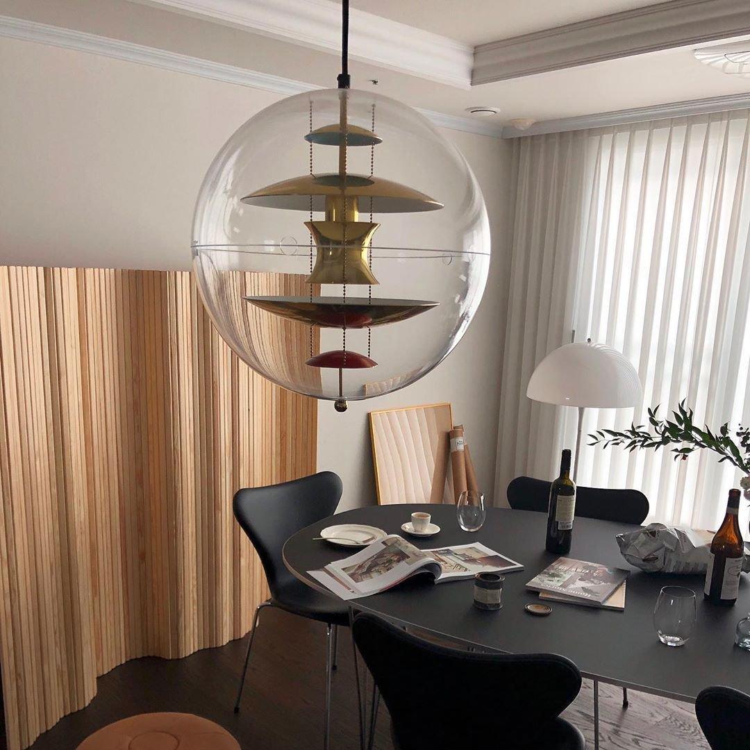 Orlaeen Lampe suspendue Globe en métal et acrylique à créativité individuelle - Neutralighting