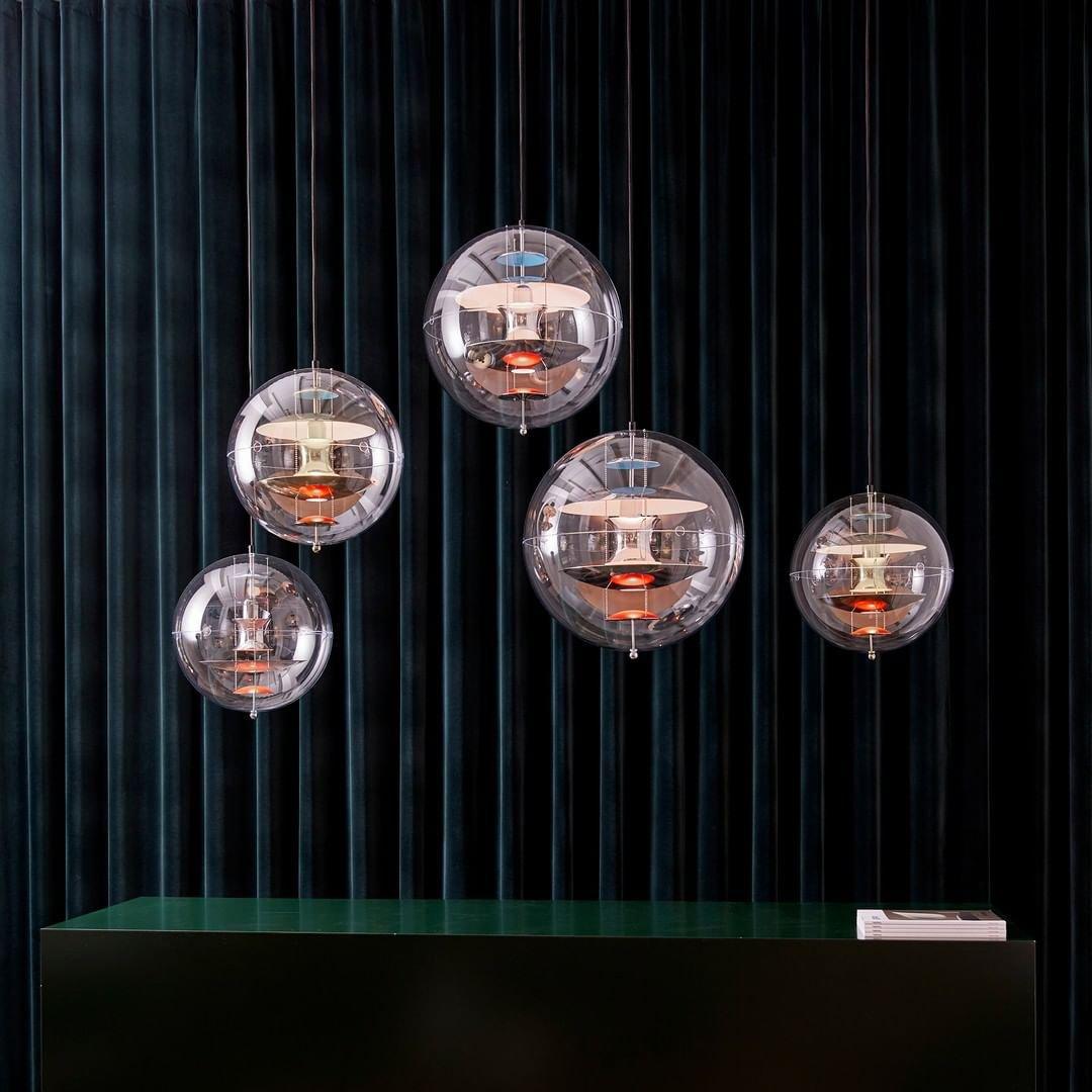 Orlaeen Lampe suspendue Globe en métal et acrylique à créativité individuelle - Neutralighting