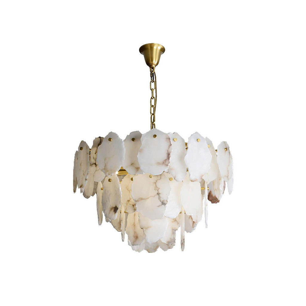 Gloire Lustre En Laiton Et Albâtre à Créativité Individuelle - Neutralighting