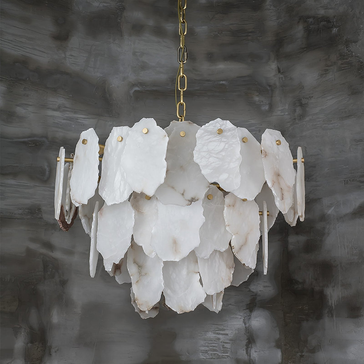 Gloire Lustre En Laiton Et Albâtre à Créativité Individuelle - Neutralighting