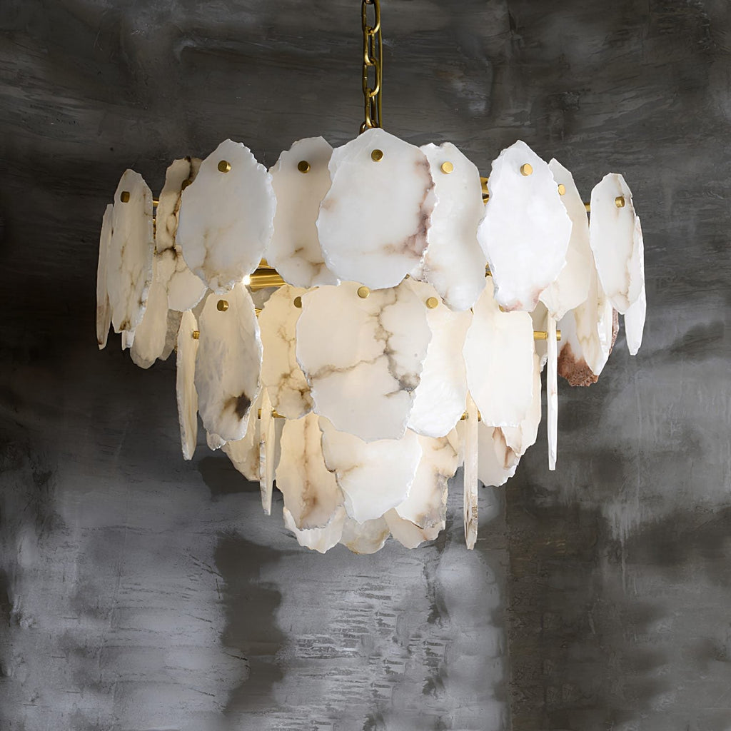 Gloire Lustre En Laiton Et Albâtre à Créativité Individuelle - Neutralighting