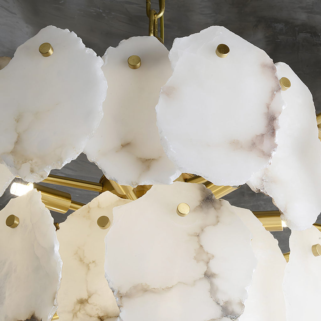 Gloire Lustre En Laiton Et Albâtre à Créativité Individuelle - Neutralighting