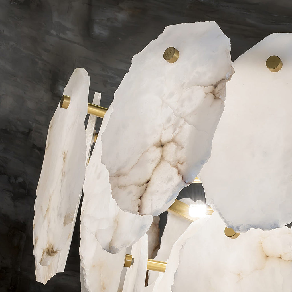 Gloire Lustre En Laiton Et Albâtre à Créativité Individuelle - Neutralighting