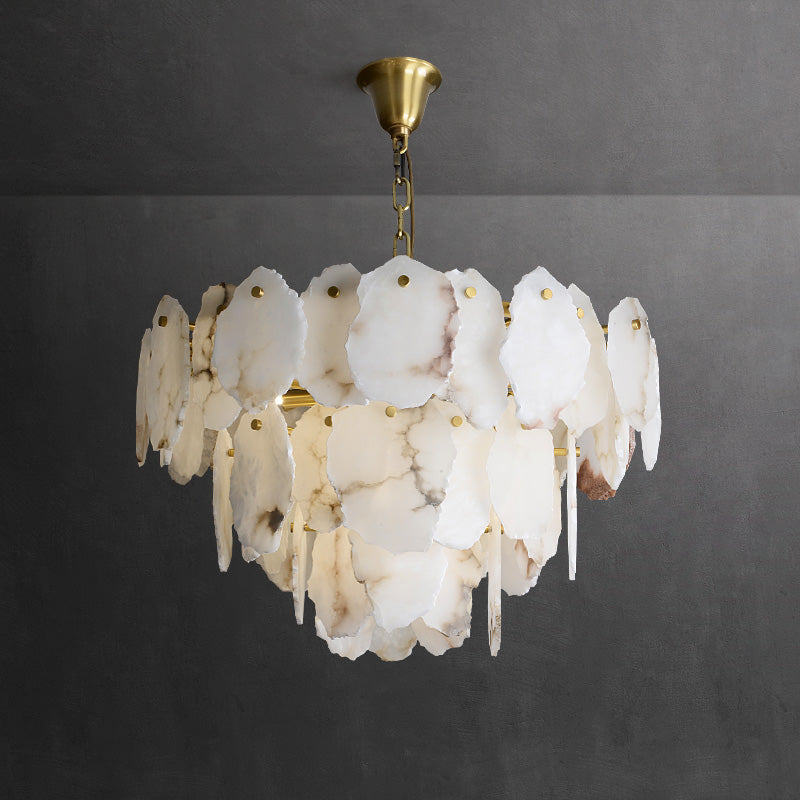 Gloire Lustre En Laiton Et Albâtre à Créativité Individuelle - Neutralighting