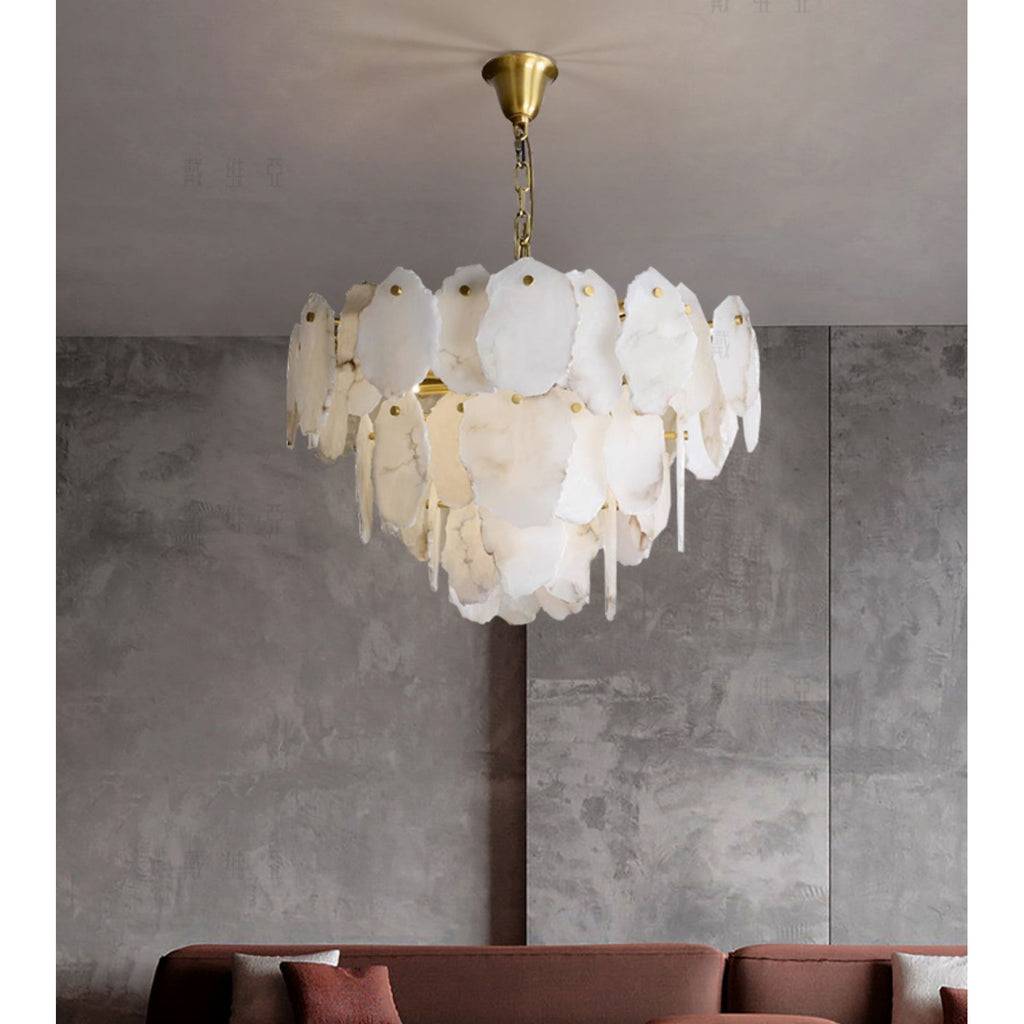 Gloire Lustre En Laiton Et Albâtre à Créativité Individuelle - Neutralighting