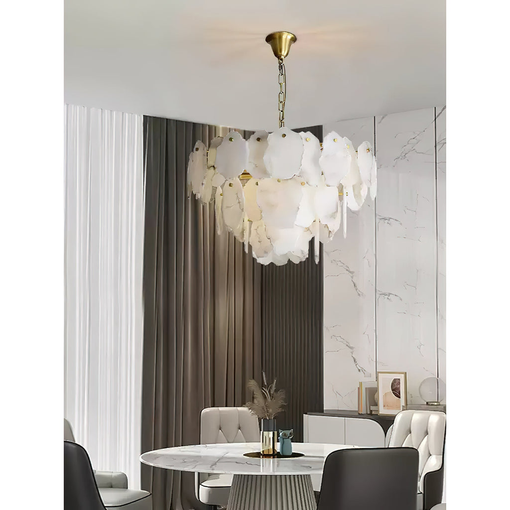 Gloire Lustre En Laiton Et Albâtre à Créativité Individuelle - Neutralighting