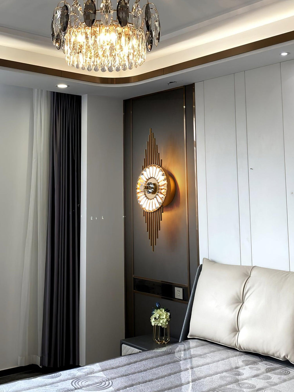 Cilirel Applique Murale Cristal Or Engrenage Luxueux - Neutralighting