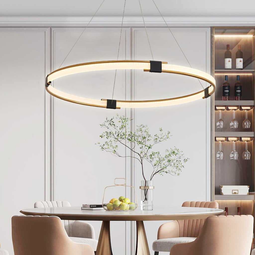 Lustra Chandelier Anneau Doré LED Halo Moderne - Neutralighting