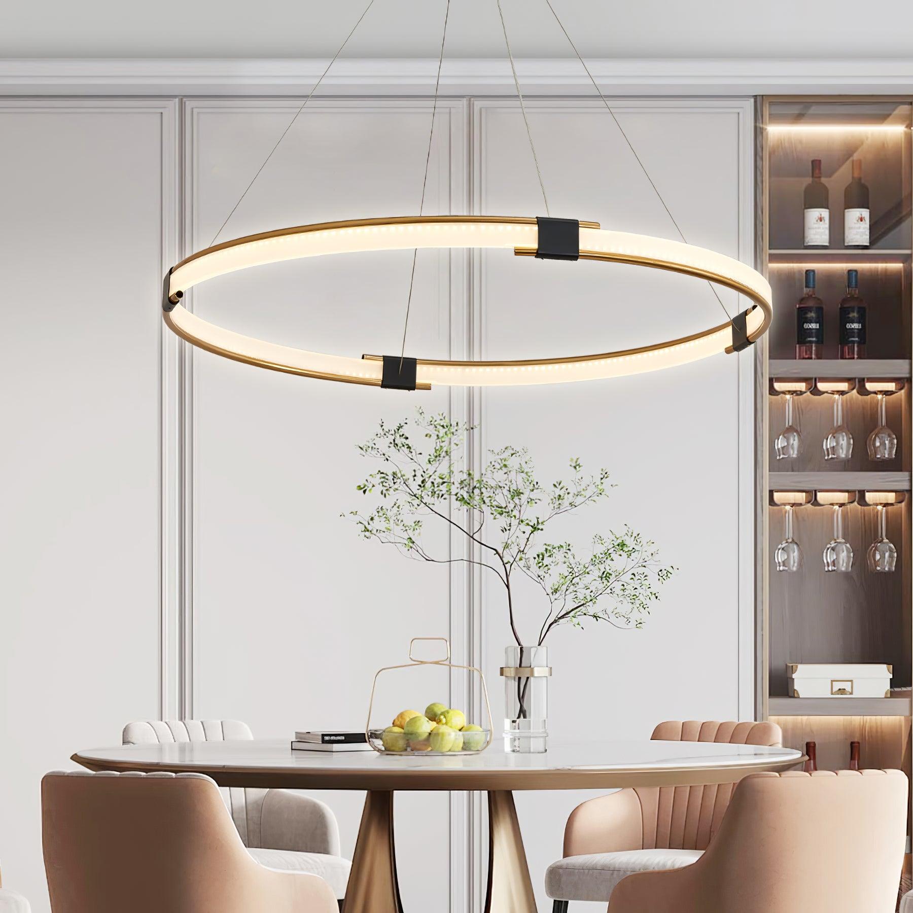 Lustra Chandelier Anneau Doré LED Halo Moderne - Neutralighting