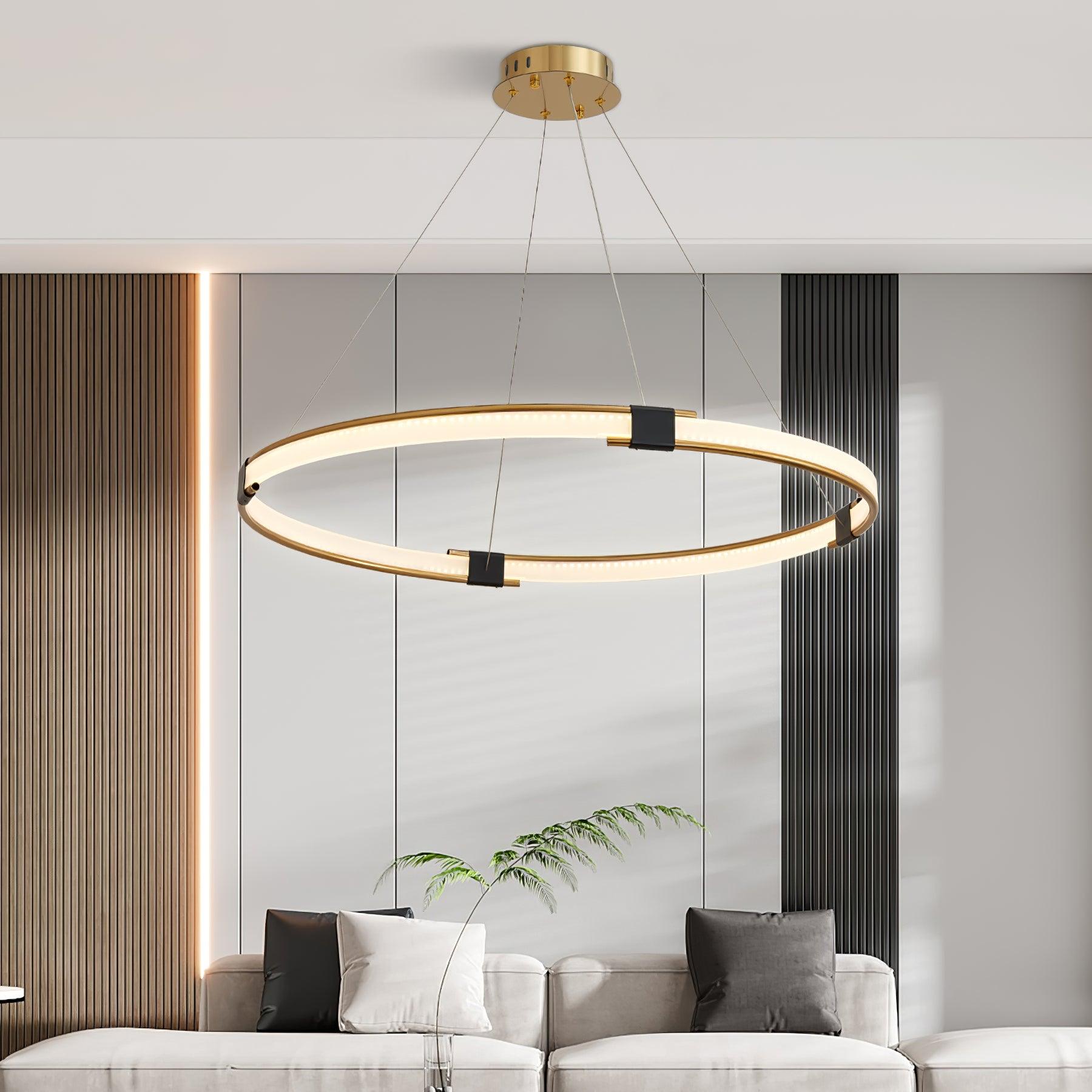 Lustra Chandelier Anneau Doré LED Halo Moderne - Neutralighting