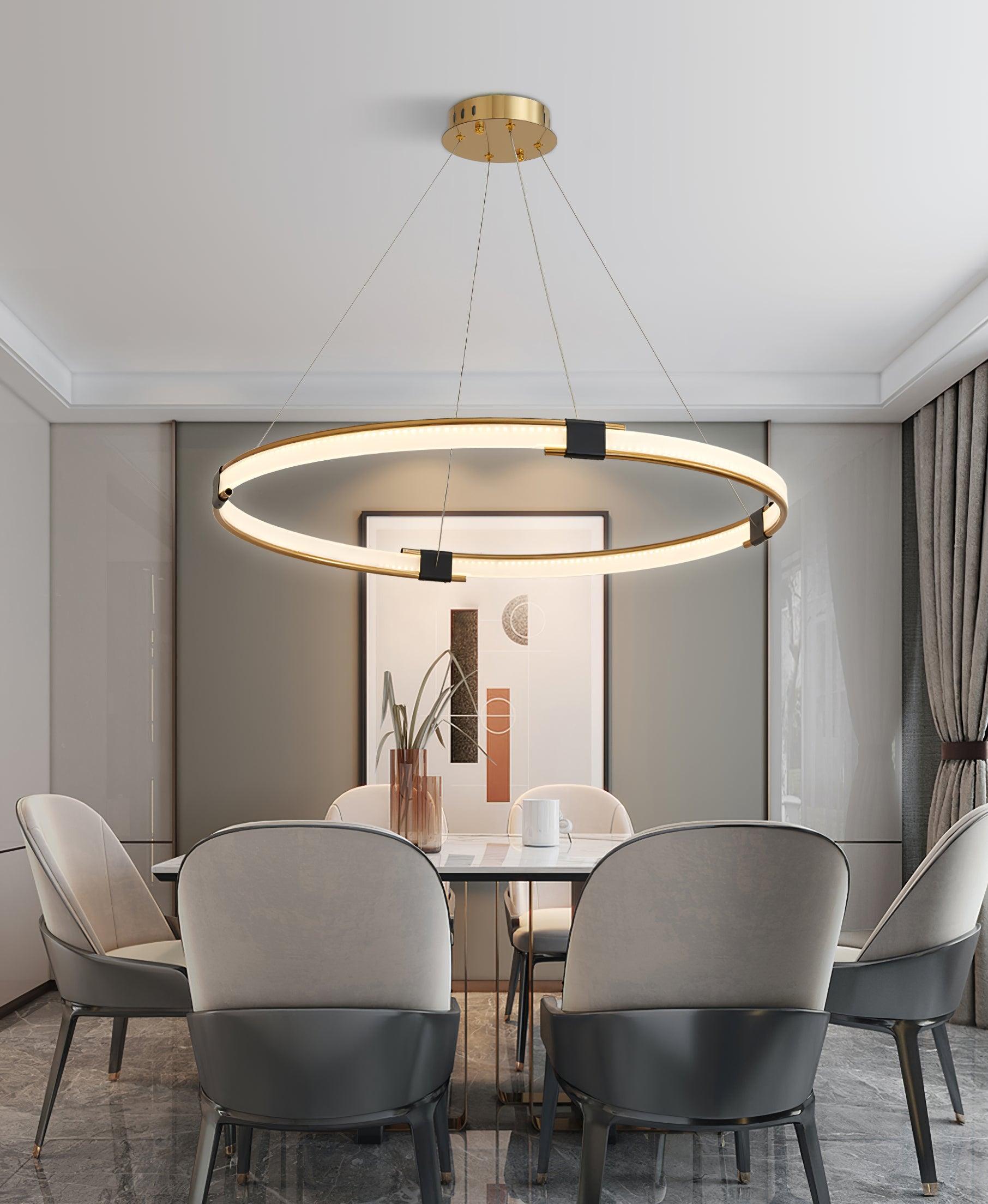 Lustra Chandelier Anneau Doré LED Halo Moderne - Neutralighting