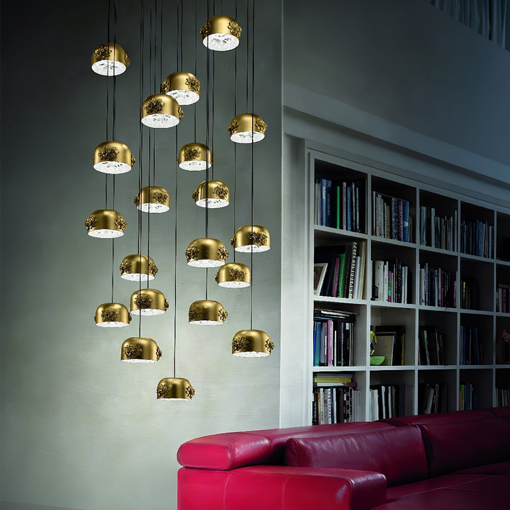 Zesolila Traditionnel Art Or Suspension Lumière - Neutralighting