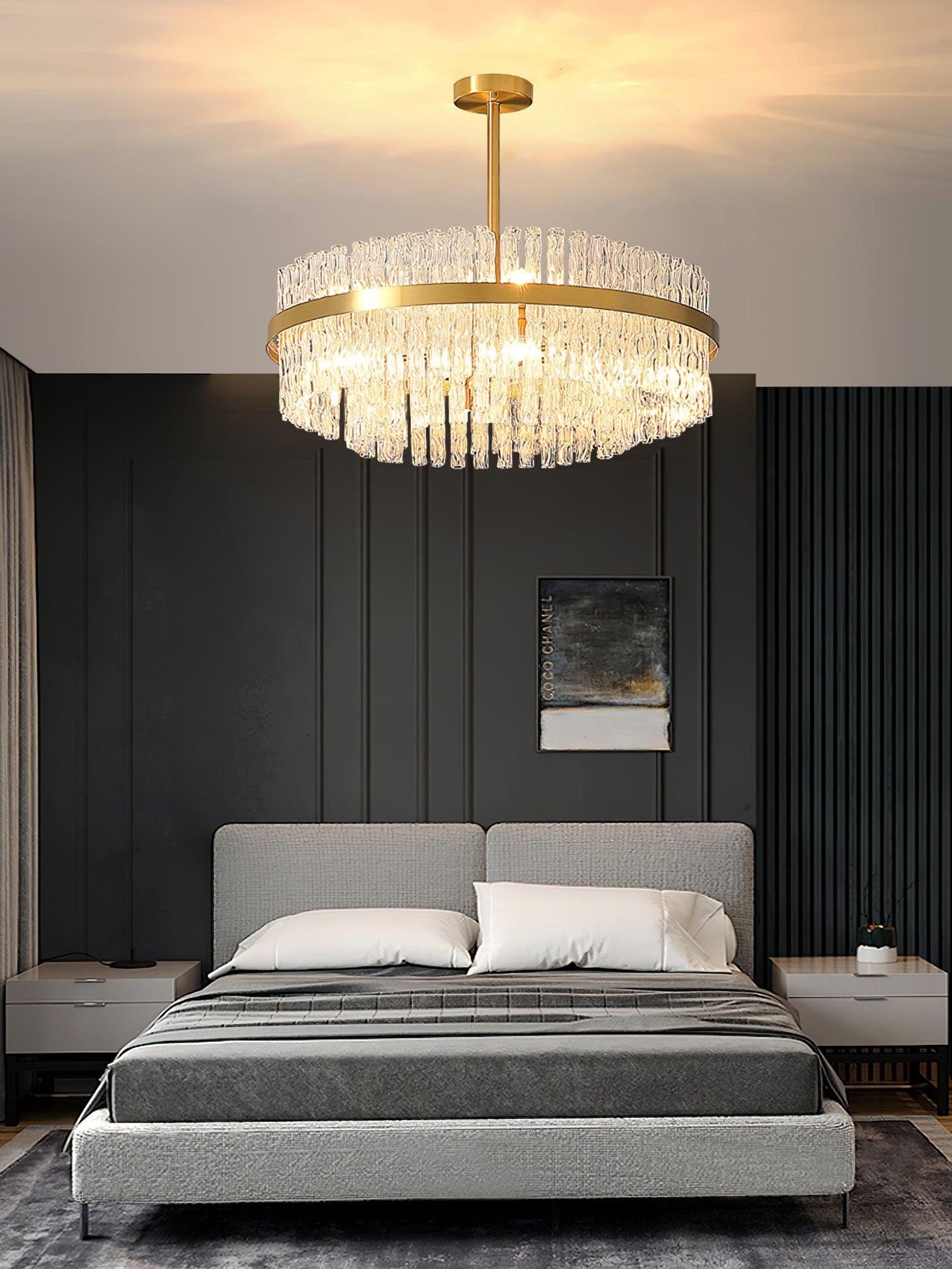 Lustra Chandelier Or Tige Claire Élégant - Neutralighting