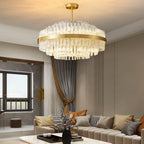 Lustra Chandelier Or Tige Claire Élégant - Neutralighting