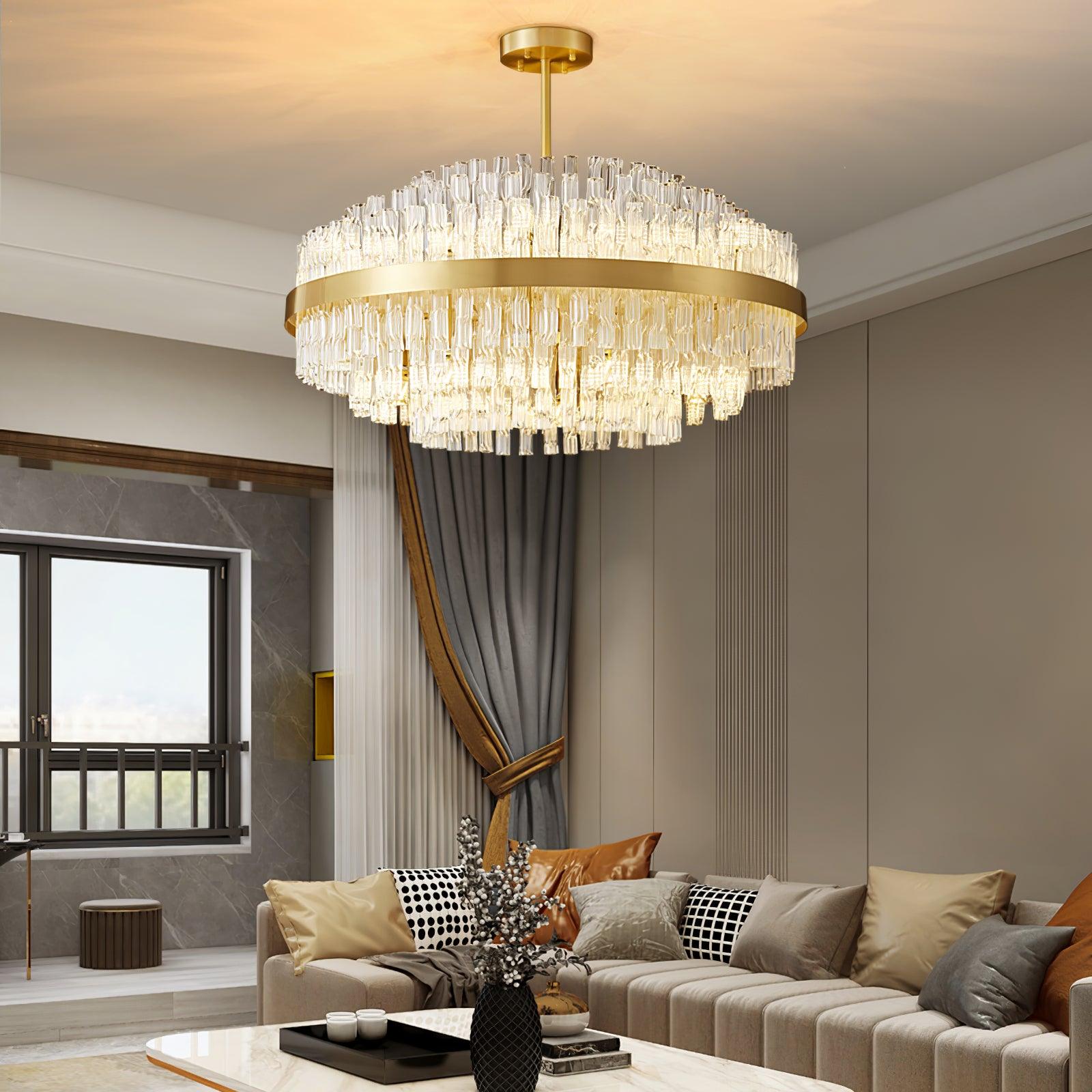 Lustra Chandelier Or Tige Claire Élégant - Neutralighting