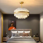 Lustra Chandelier Or Tige Claire Élégant - Neutralighting