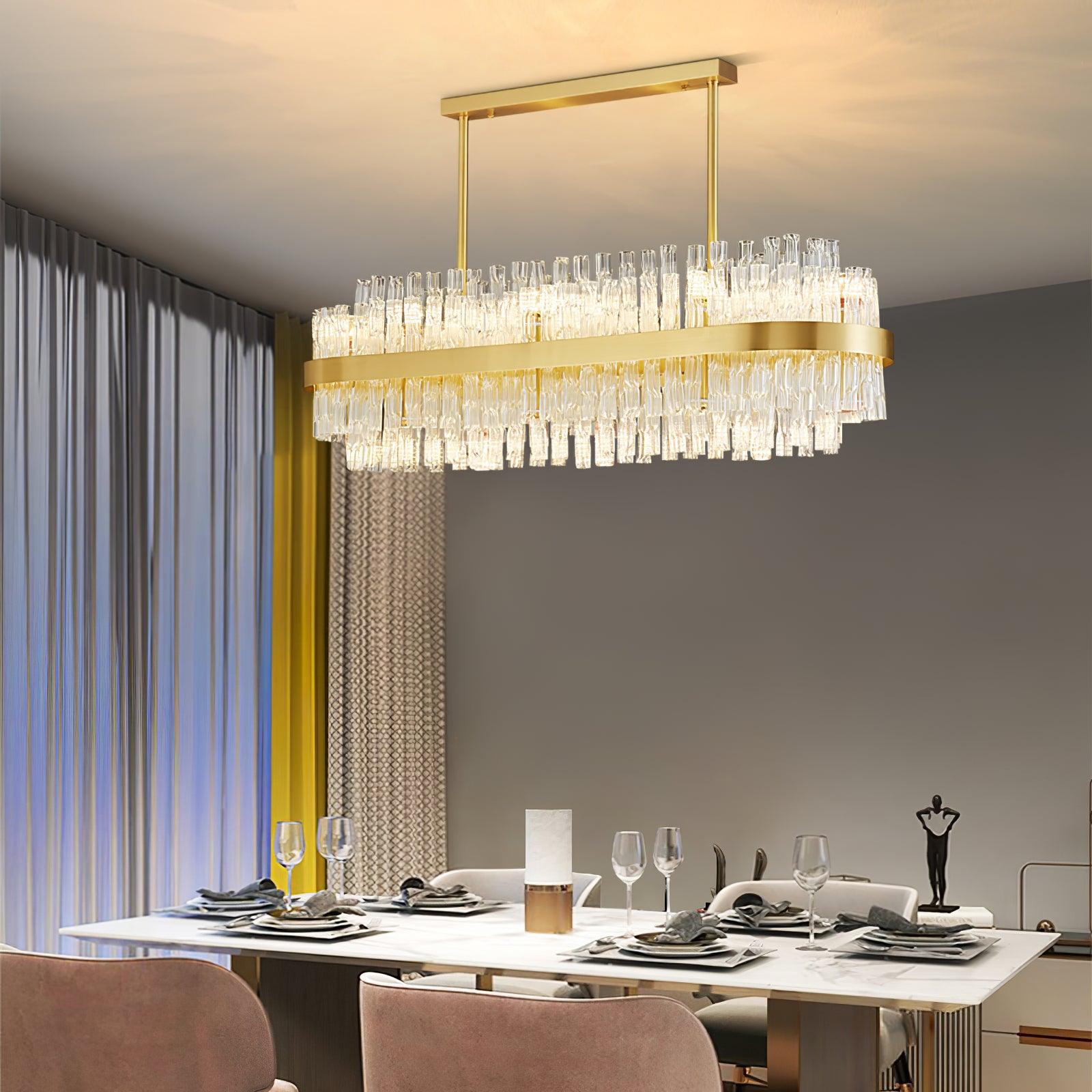 Lustra Chandelier Or Tige Claire Élégant - Neutralighting