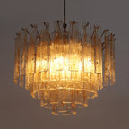 Aurora Lustre Doré Ambre Verre Superposé Géométrique Luxe - Neutralighting