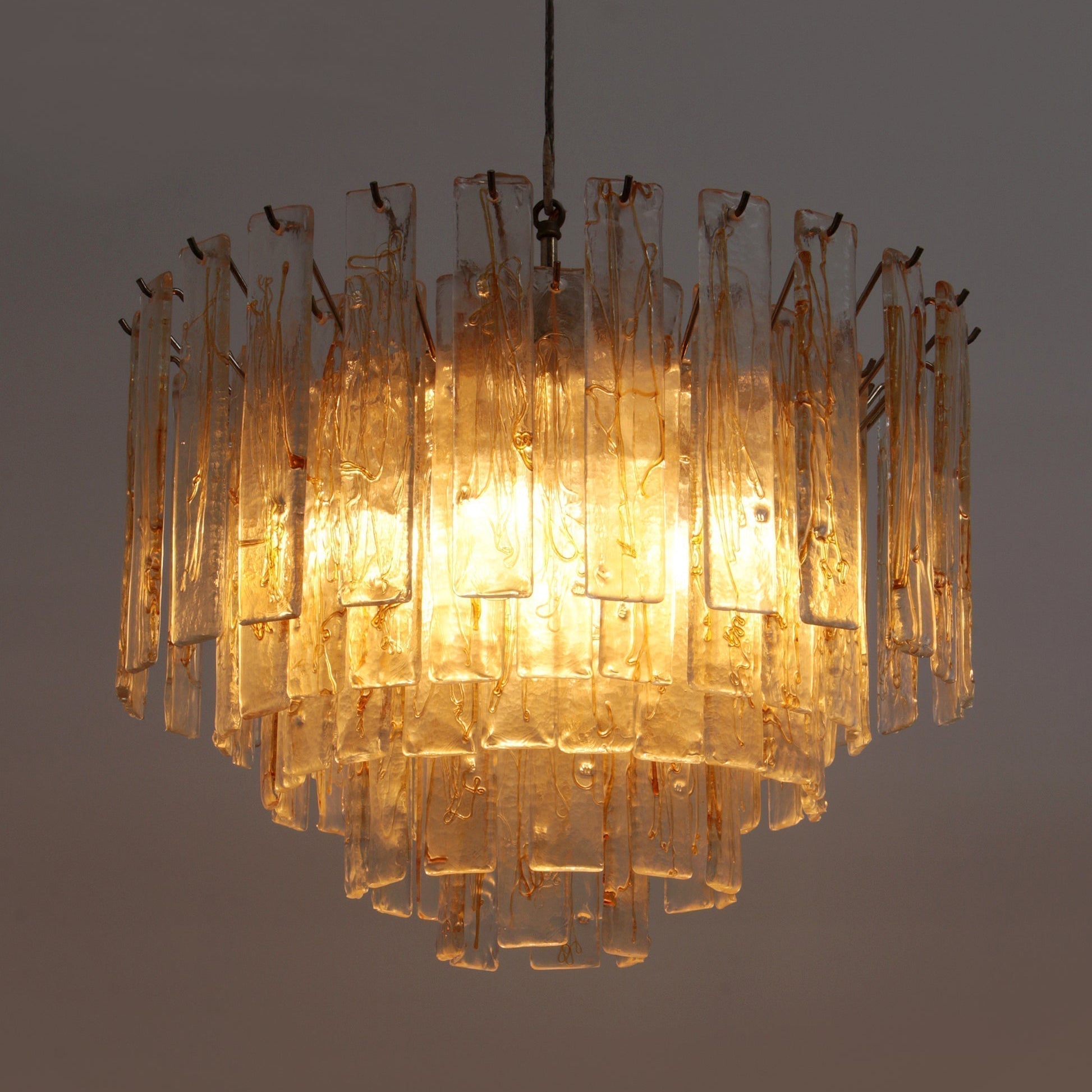 Aurora Lustre Doré Ambre Verre Superposé Géométrique Luxe - Neutralighting
