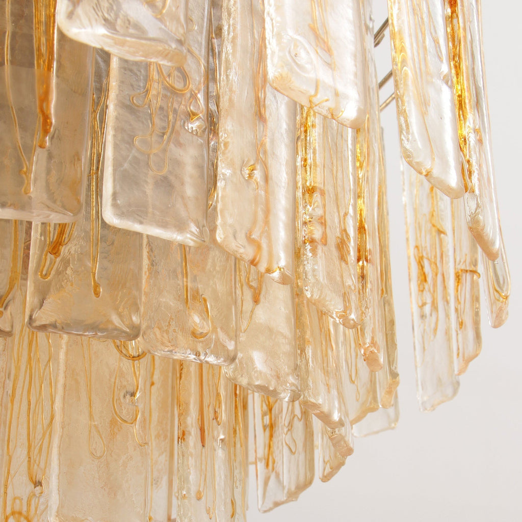 Aurora Lustre Doré Ambre Verre Superposé Géométrique Luxe - Neutralighting