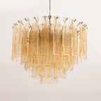 Aurora Lustre Doré Ambre Verre Superposé Géométrique Luxe - Neutralighting