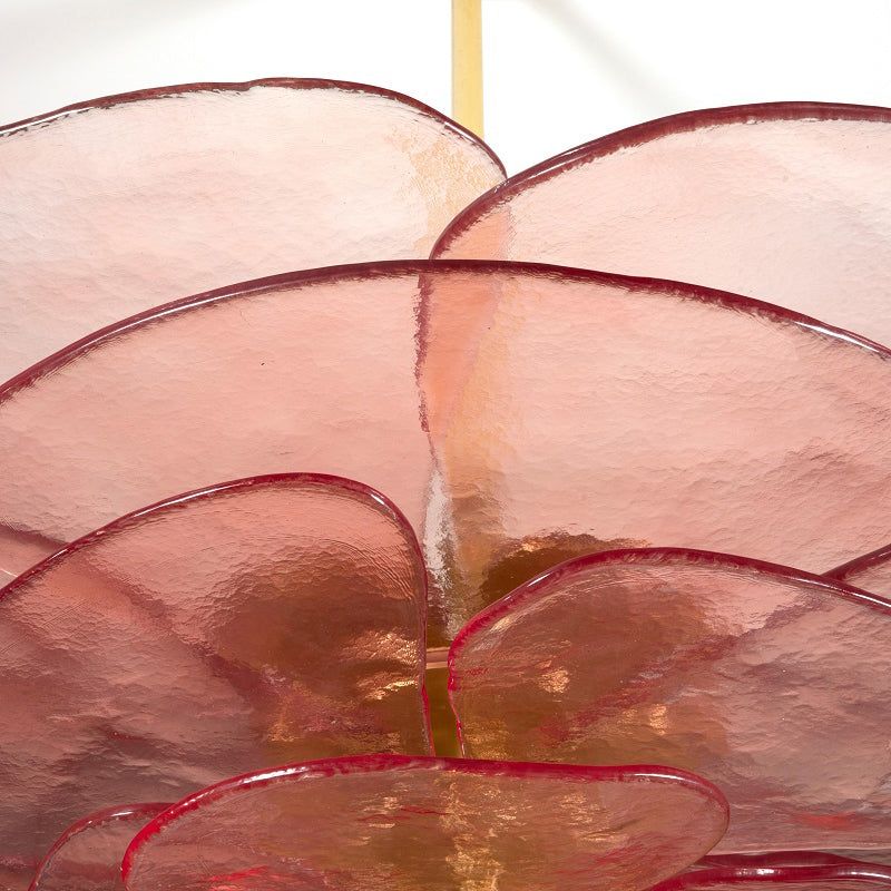 Aurora Chandelier Pétale en Verre Murano Doré Luxe - Neutralighting