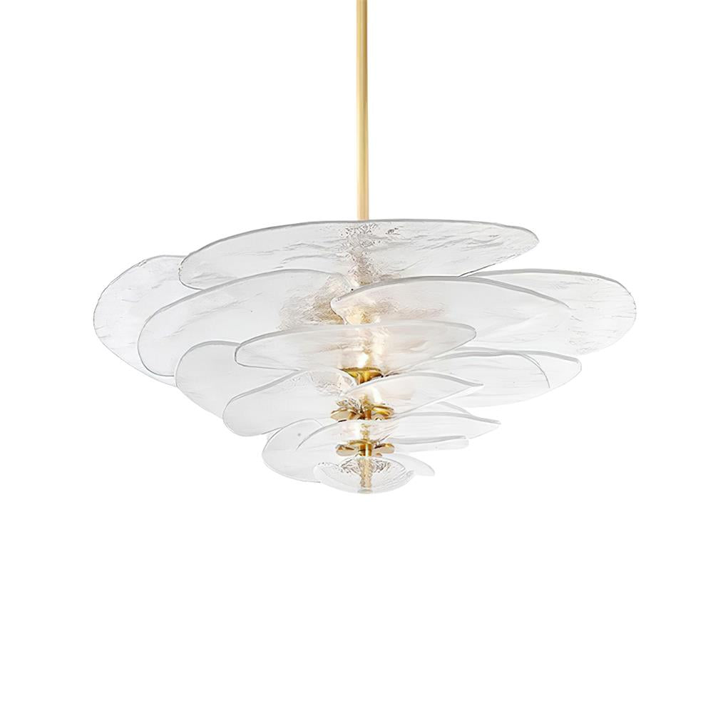 Aurora Chandelier Pétale en Verre Murano Doré Luxe - Neutralighting