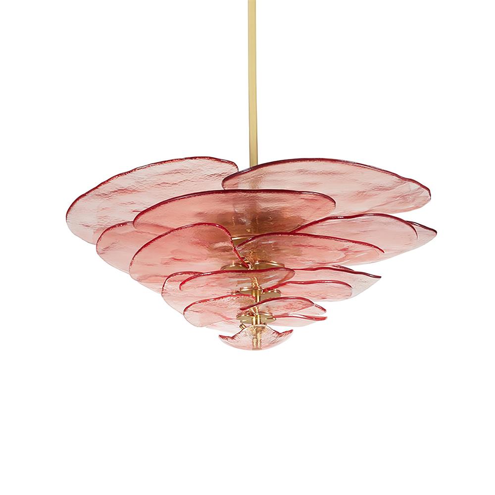 Aurora Chandelier Pétale en Verre Murano Doré Luxe - Neutralighting