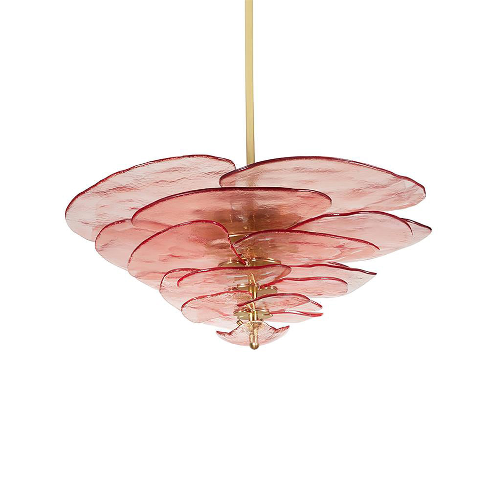 Aurora Chandelier Pétale en Verre Murano Doré Luxe - Neutralighting
